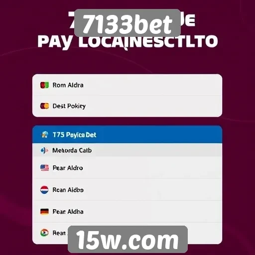 Comparação dos métodos de pagamento disponíveis no 7133bet